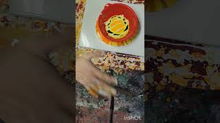 1st colander pour. Part of my yellow/orange series