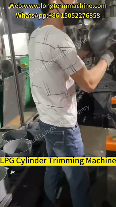 LPG Gas Cylinder Shell / Pressure Vessel End Discend Dish Trimming Machine #lpgcylinder #lpg