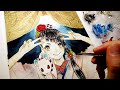 【アクリルガッシュ】年賀状イラストメイキング【2020年】●Acrylic painting