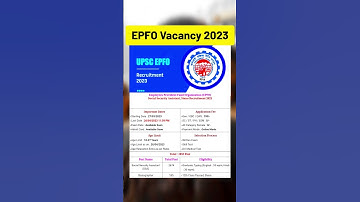 EPFO Recruitment 2023 | Employees Provident Fund Organisation (EPFO) Vacancy 2023