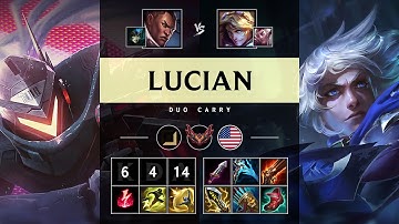 Lucian ADC vs Ezreal - NA Grandmaster Patch 25.12