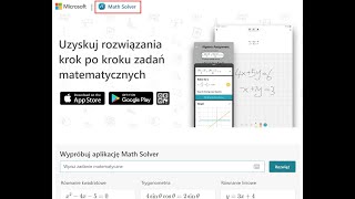 Rozwiązywanie równań w Microsoft Edge (Math Solver) (Equation solving).