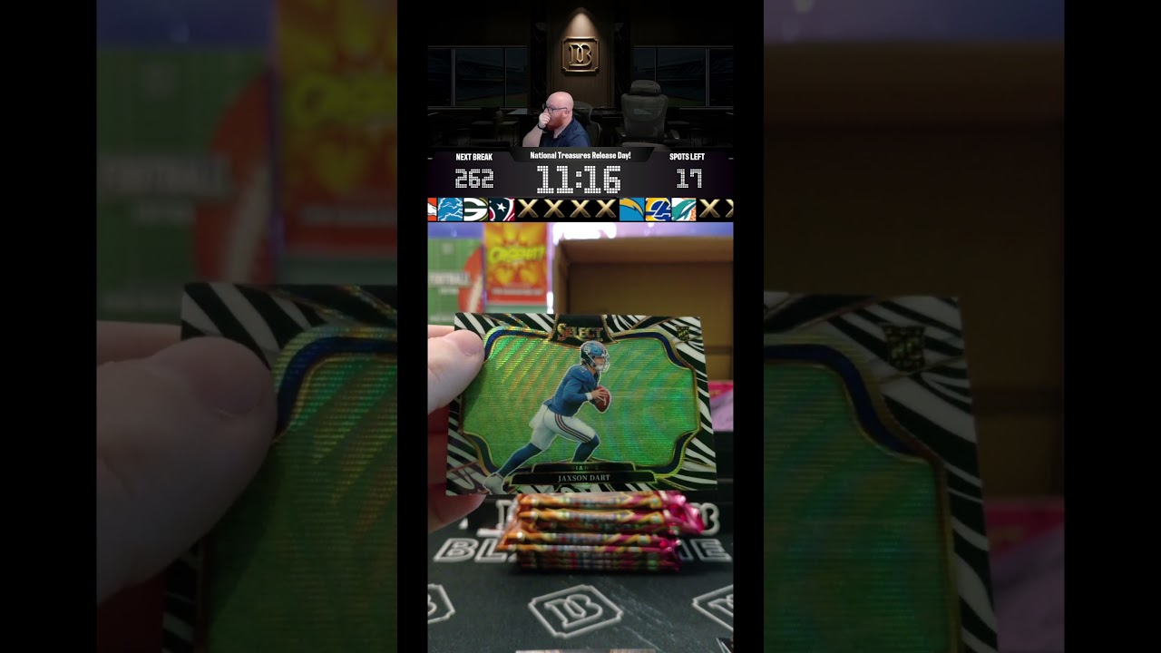 HOW ABOUT A ZEBRA?!? 🦓 Jaxson Dart pulled by Bruce out of 25 Panini Select Football LIVE on TikTok🔥