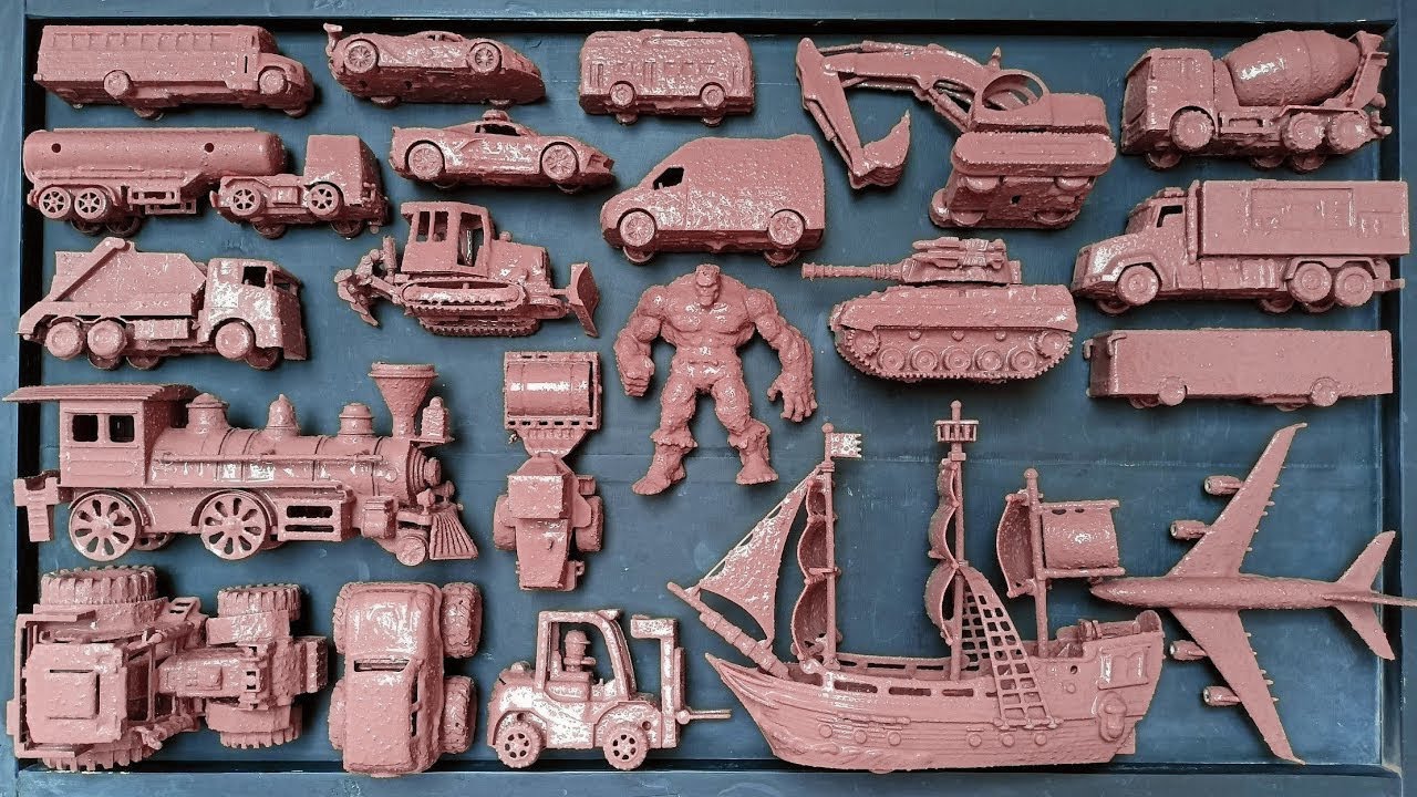 🚒Find Buried Toy Cars and Clean Up Big Crane Trucks, Big Tank Trucks, and Swerving Trucks