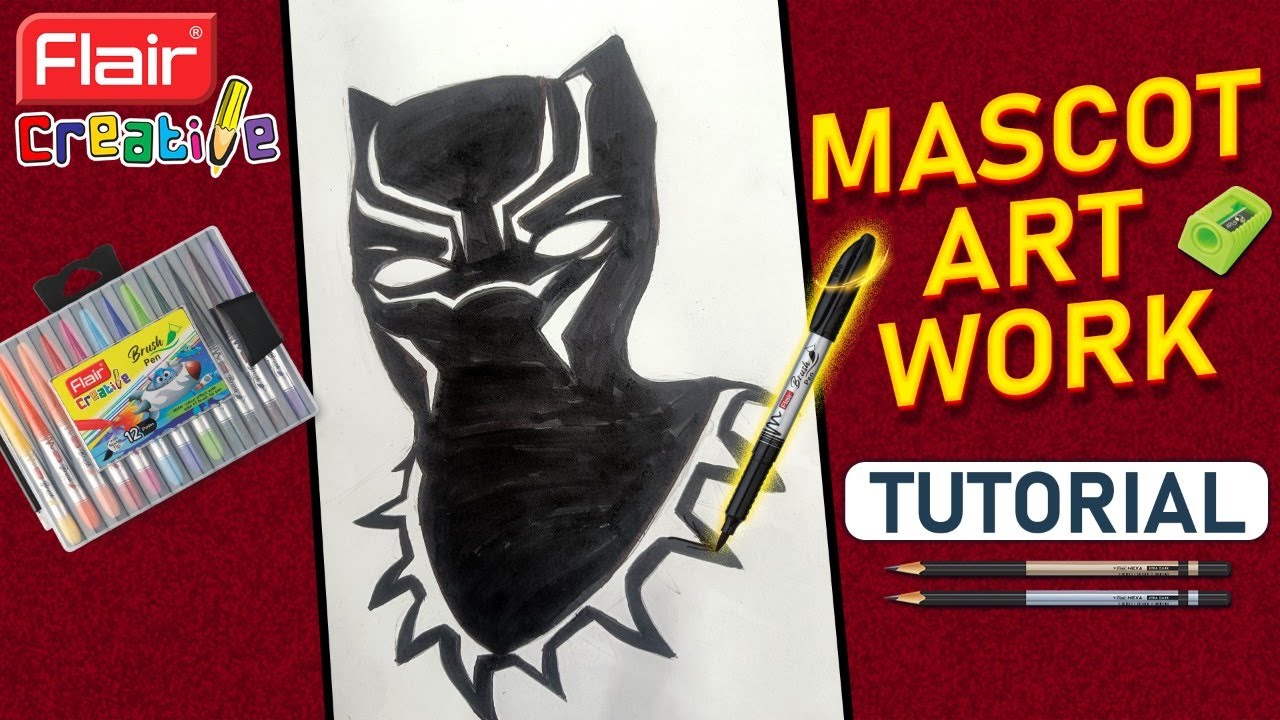 Black Panther Mascot Art | Art Tutorial for beginners | Flair Creatives