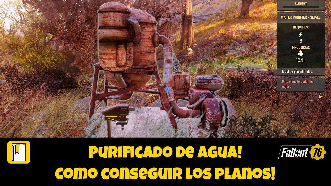 Guía purificador de agua! Donde conseguirlo! No bebas agua sucia! Fallout 76!  - YouTube