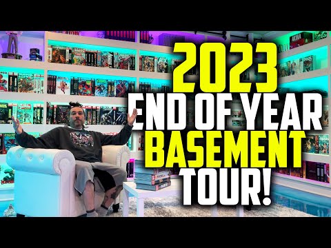 End of Year BASEMENT TOUR 2023 | Omnibus Library | Statue Display | Home Arcade