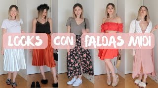 12 Looks con faldas midi - YouTube