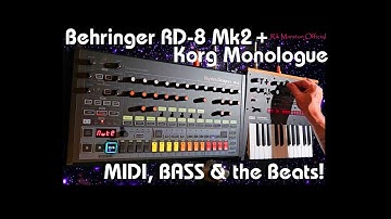 Behringer RD-8 Mk2 Korg Monologue MIDI Bass Beats Analog Synthesizer Drum Machine