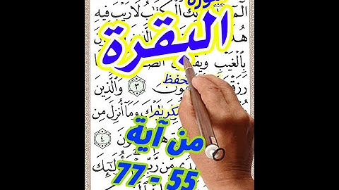 سورة البقرة من الاية 55 الى الاية 77 بخط المصحف الكبير  لسهولة الحفظ والتلاوة