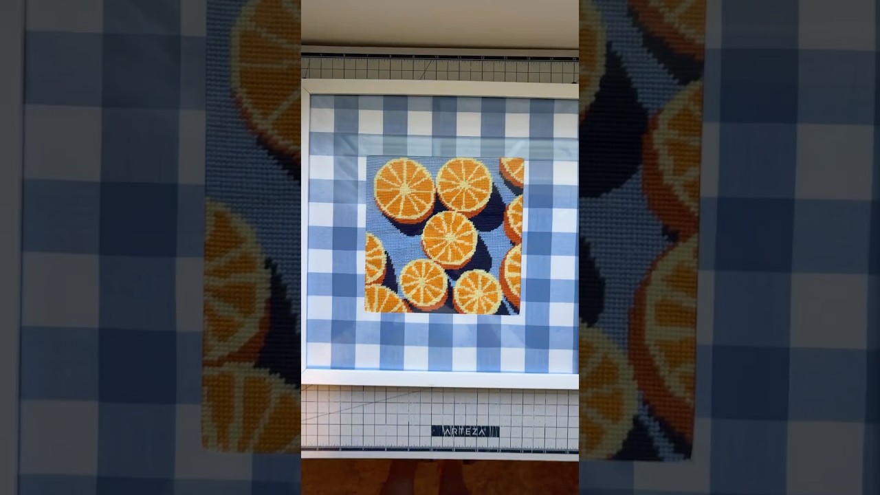 DIY fabric mat for needlepoint frame finishing!