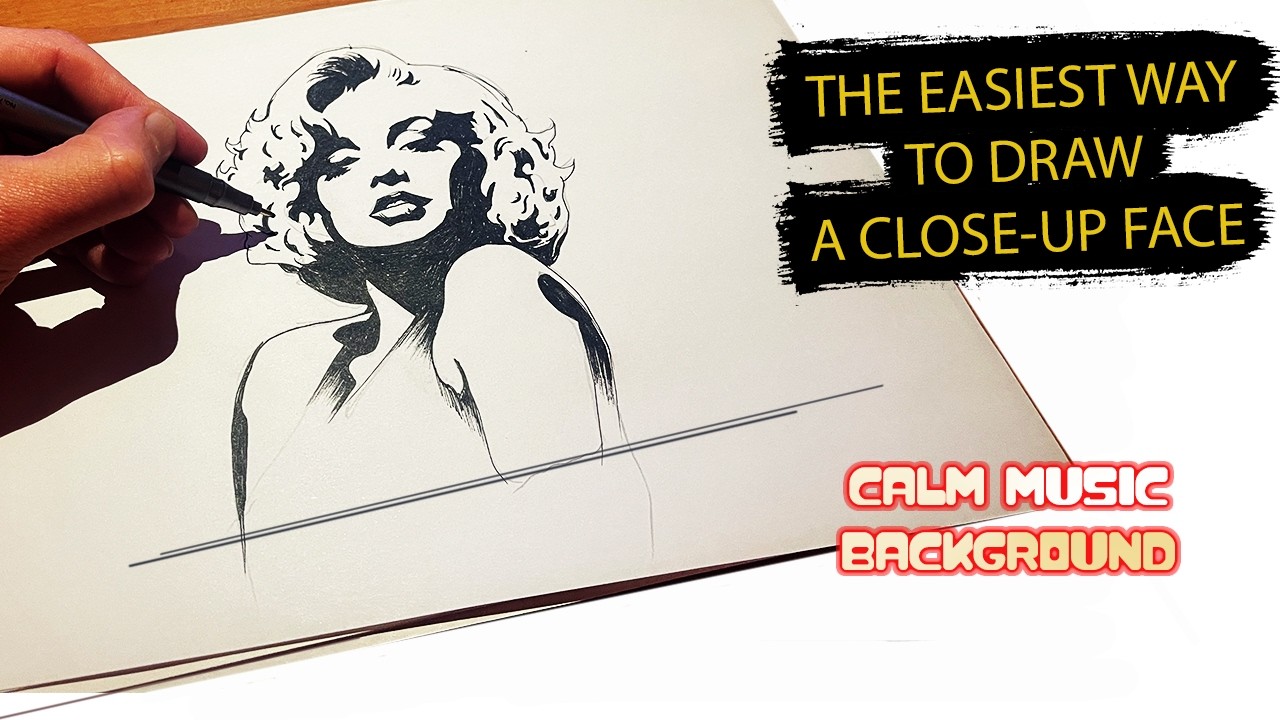 How to draw a Close up woman's portrait | speed sketch | background music