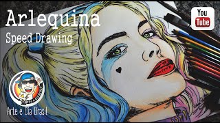 ARLEQUINA (Esquadrão Suicida) Speed Drawing - YouTube