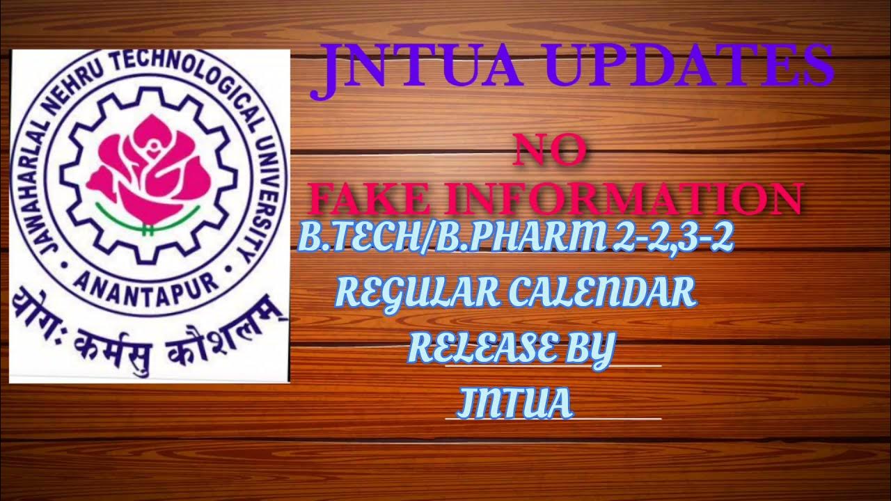 JNTUAUPDATES ABOUT 22,32 academic calendar released by jntua YouTube