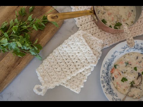 30-minute Crochet Potholder Tutorial for absolute beginners