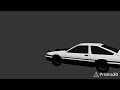 Toyota AE86 drift animation in prisma 3d