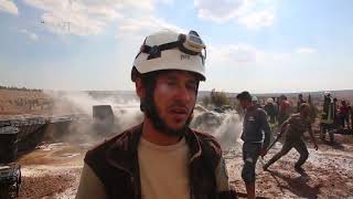 حريق في محطة لتكرير المحروقات البدائية بإدلب