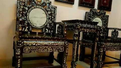 Bàn ghế khảm ốc - Vách Tàu Cẩn Ốc Đẹp Kinh Điển