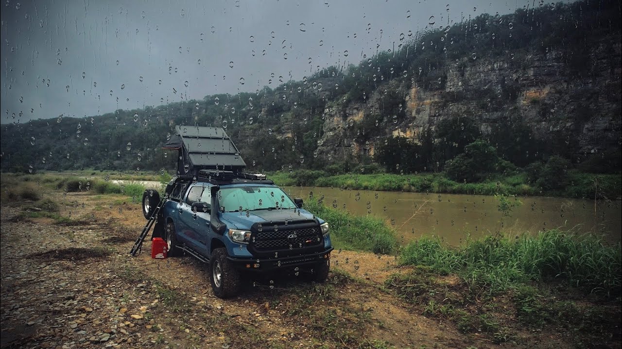 Solo Riverside Camping in the Rain | Texas Hill Country Solitude - YouTube