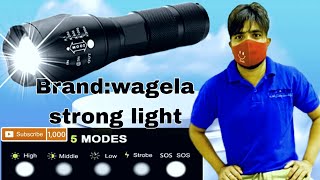 Wagela 5 Modes Rechargeable Ultra Bright Cree Led Torch zoom in and zoom out #vloger #torch screenshot 2