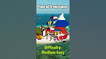 Find 5 mistakes-difficulty: Medium-Easy | #europe #map #mapping #geography #history #video #viral
