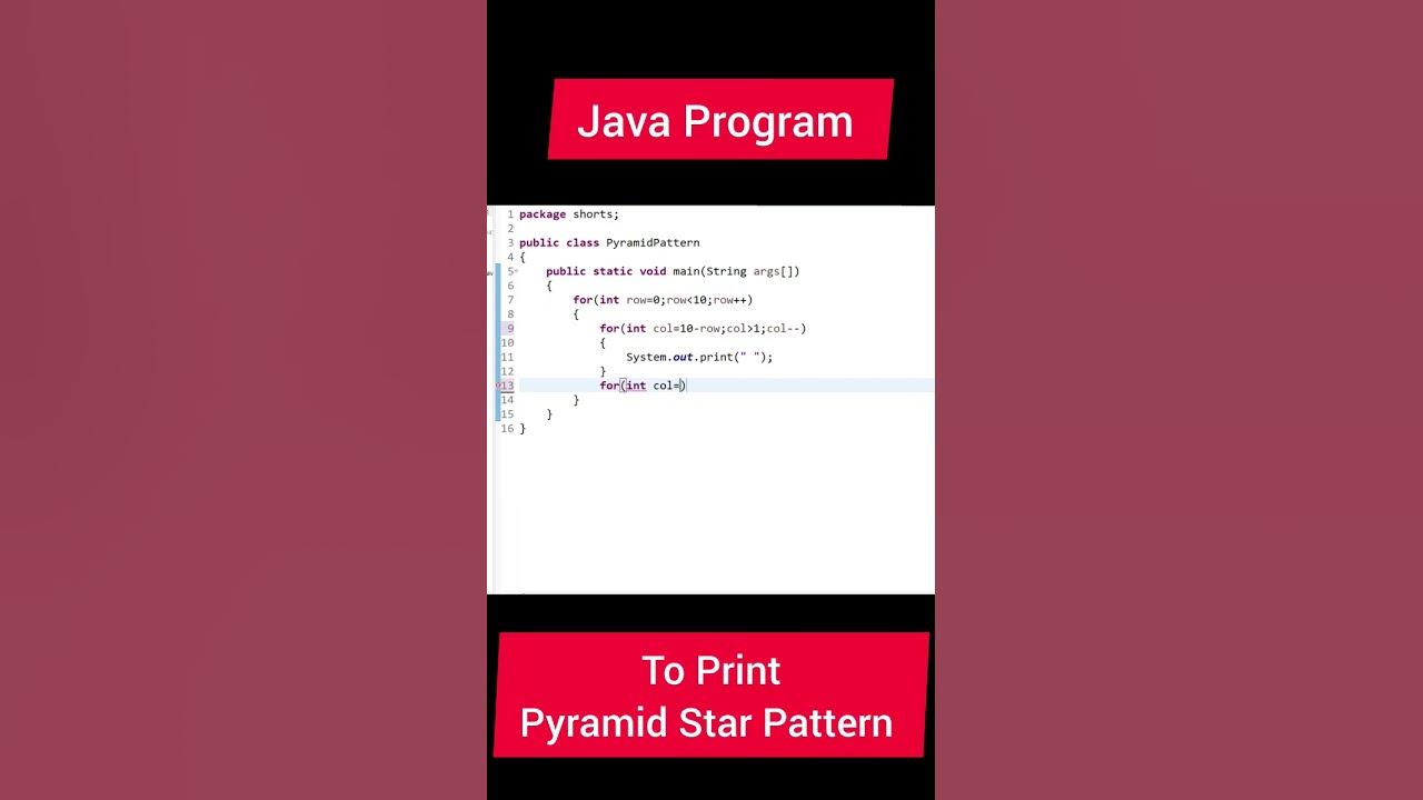 Java Program To Print Pyramid Star Pattern - YouTube