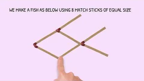 Puzzles to Puzzle you - Turn around the matchstick fish by moving only 3 match sticks