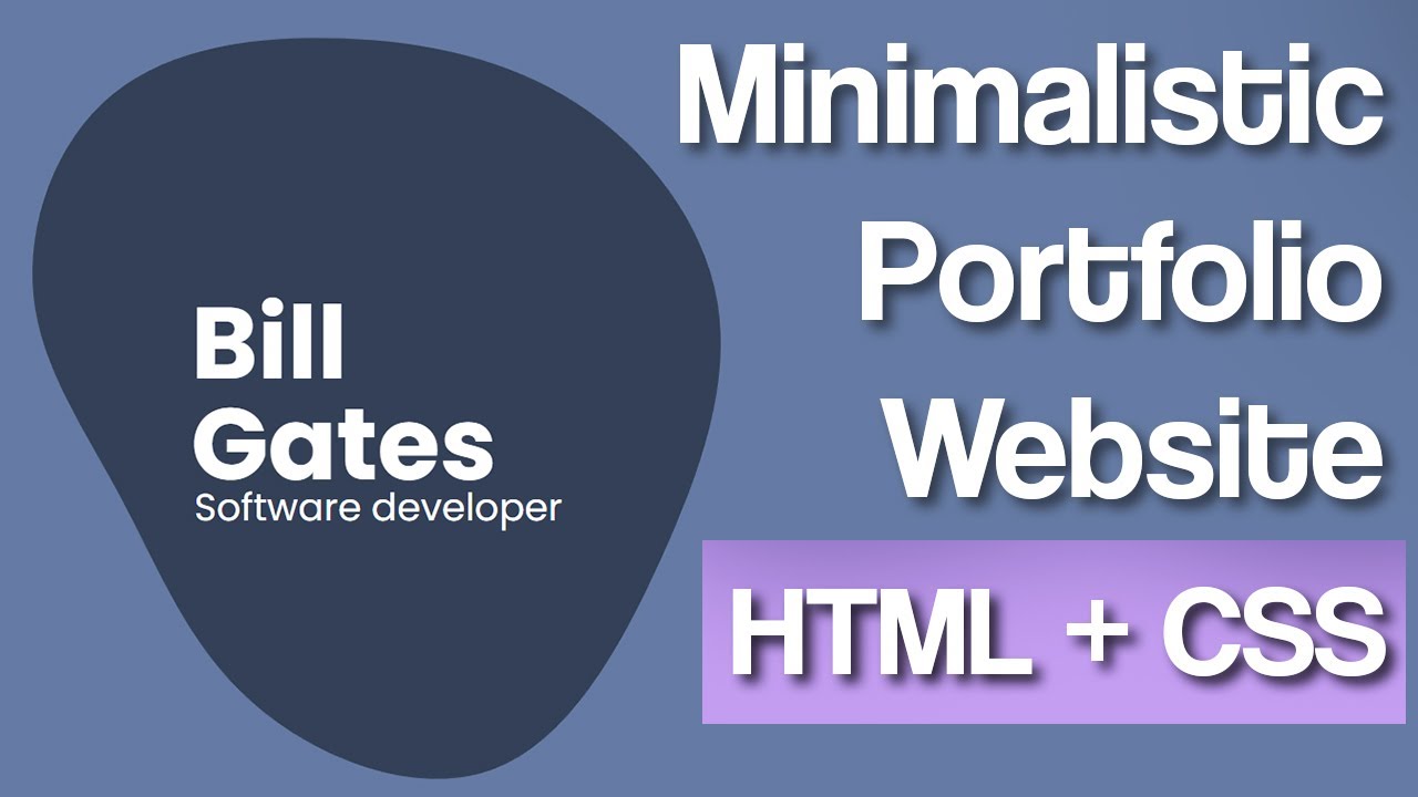 Responsive Minimalistic Portfolio Website using HTML & CSS - YouTube