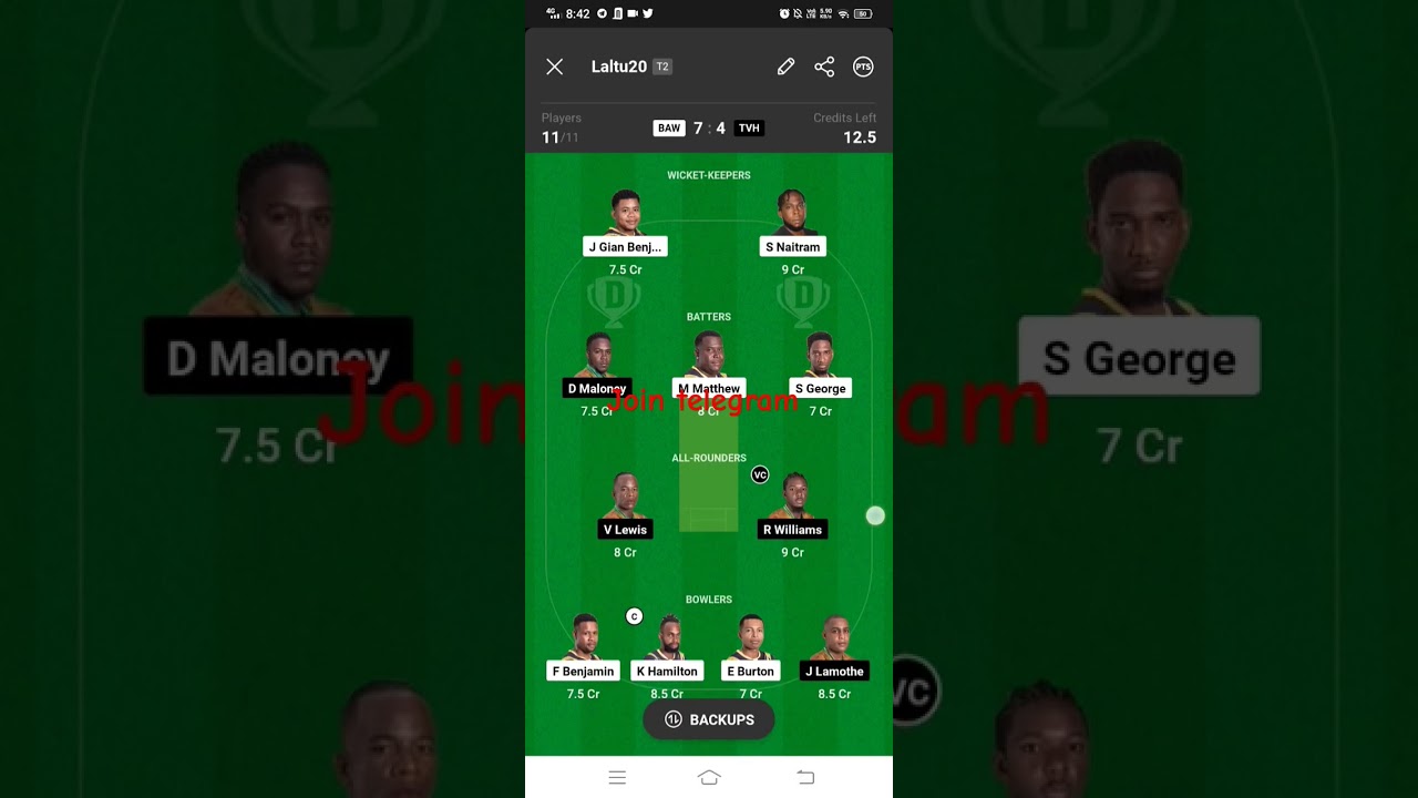 BAW VS TVH DREAM 11 TEAM PREDICTION 
