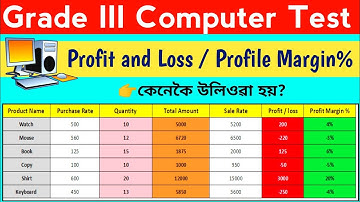 Profit and Loss , Profit Margin% কেনেকৈ উলিওৱা হয় | Computer Proficiency Test | Grade III CPT test