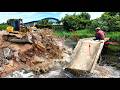 Incredible DELETE Pond & Bridge Removal By Powerful Bulldozers DH17C2 Pushing Stone & Truck Unload