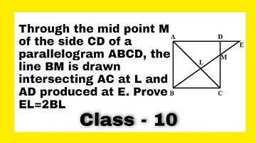Through the mid point M of the side CD of a parallelogram ABCD, the line BM is drawn intersecting AC