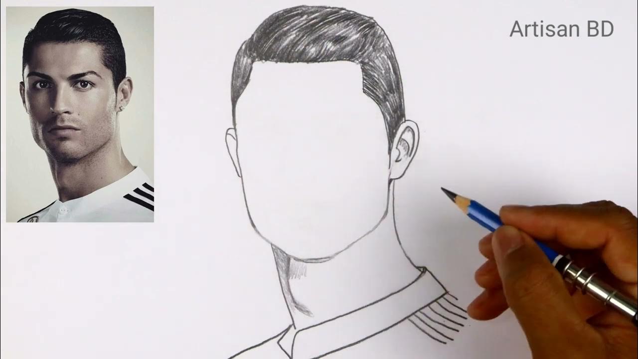 Pencil Sketch of Cristiano Ronaldo Face Easy Drawing, #cr7 - YouTube