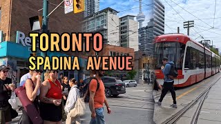 Toronto Downtown walking Tour On Spadina Ave, Canada 4K