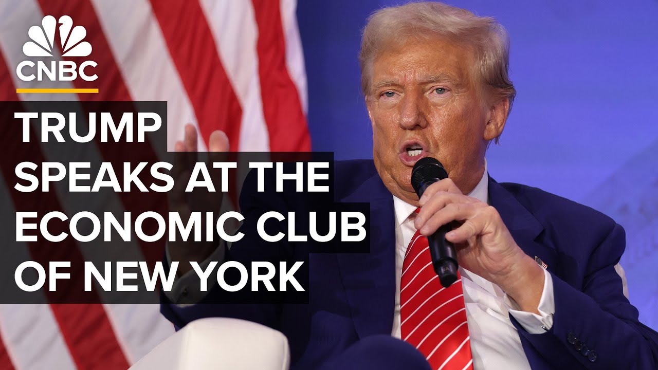Former President Donald Trump speaks at the Economic Club of New York ...