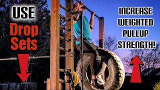Increase WEIGHTED PULLUP One Rep Max | Drop Set 110 lbs ⬇️ Bodyweight Pullups