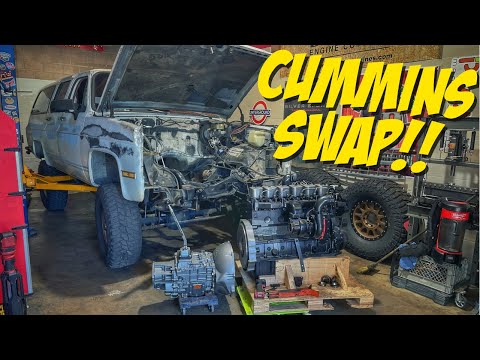 Swapping a 12v Cummins into a Squarebody Suburban Part I