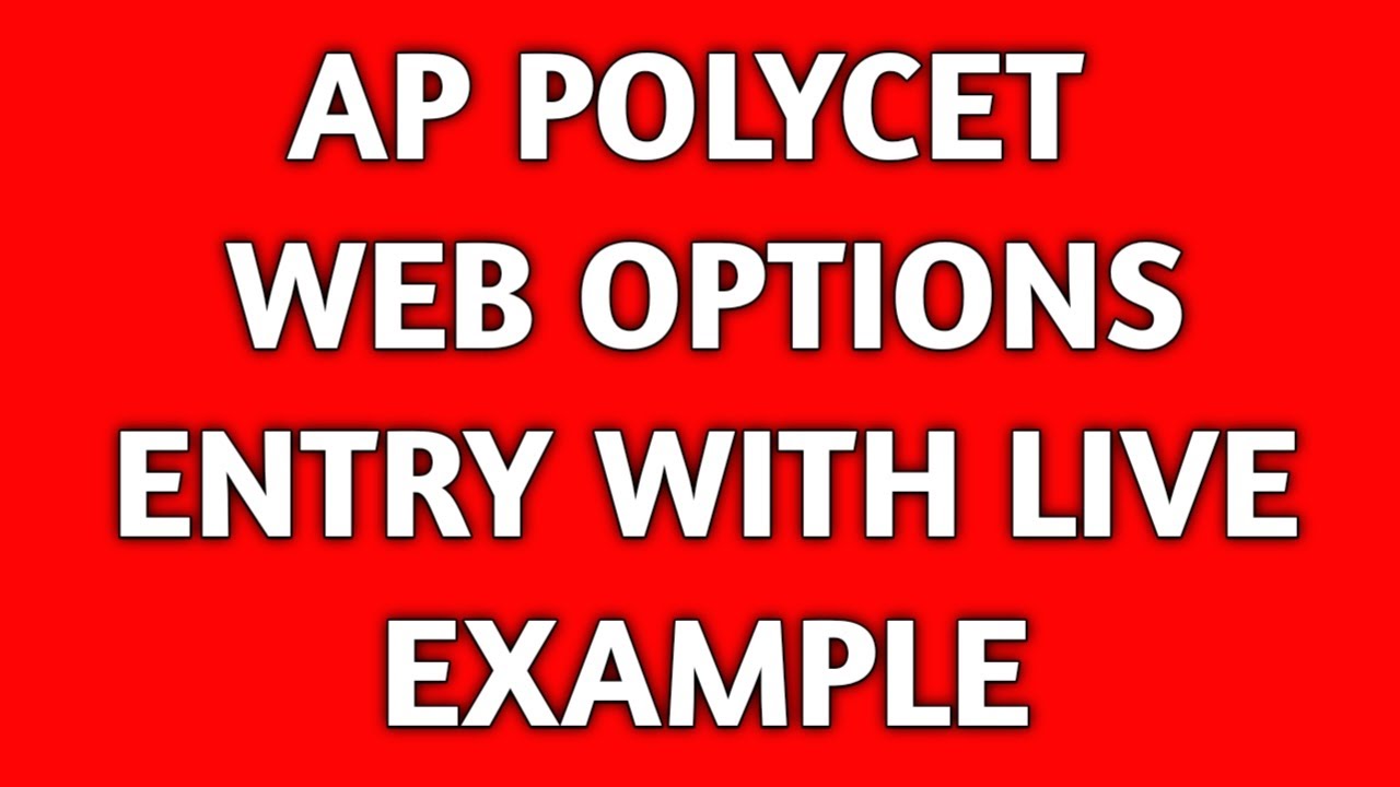 POLYCET WEB OPTIONS ENTRY PROCEDURE WITH LIVE EXAMPLE