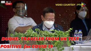 TRAVELER FROM UK TESTS POSITIVE FOR COVID 19