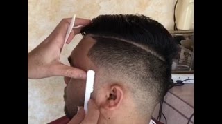 حلاقة الشعر تدريج  مع الخط بموس الحلاقة  Shaving is listed with the line shaving razor