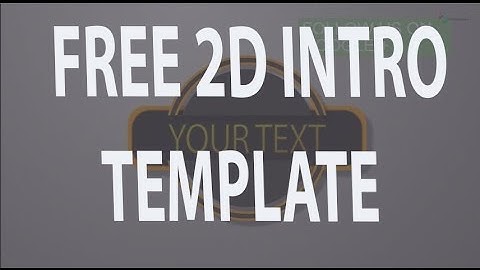 FREE 2D Intro Template After Effects CS6 2D Intro Template (NO PLUGINS REQUIRED)