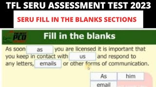 TfL SERU fill in the blanks sections/ TfL SERU mock test 2023 / TfL SERU training SA PCO,seru TFL