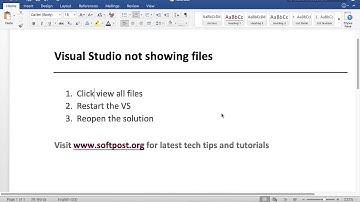 Visual studio not showing files | bin, obj,  sln,  csproj file missing