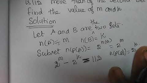 ##11th MATHS EXAMPLE 1.6 TWO sets have m and n elements.If the total number of subsets of the fir ..
