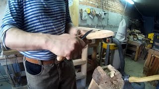 Режем Ложку часть 1  Саратовская студия - мастерская резьбы по дереву