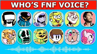 FNF - Guess Character by Their VOICE, ANIMATION | SPONGEBOB , SONIC, SANS, NONSESE, TANKMAN...