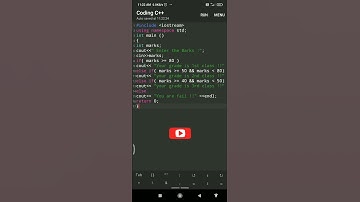 Find your Grade using if-else ladder in C++programming in Mobile!! #programming #cpp #coding #shorts