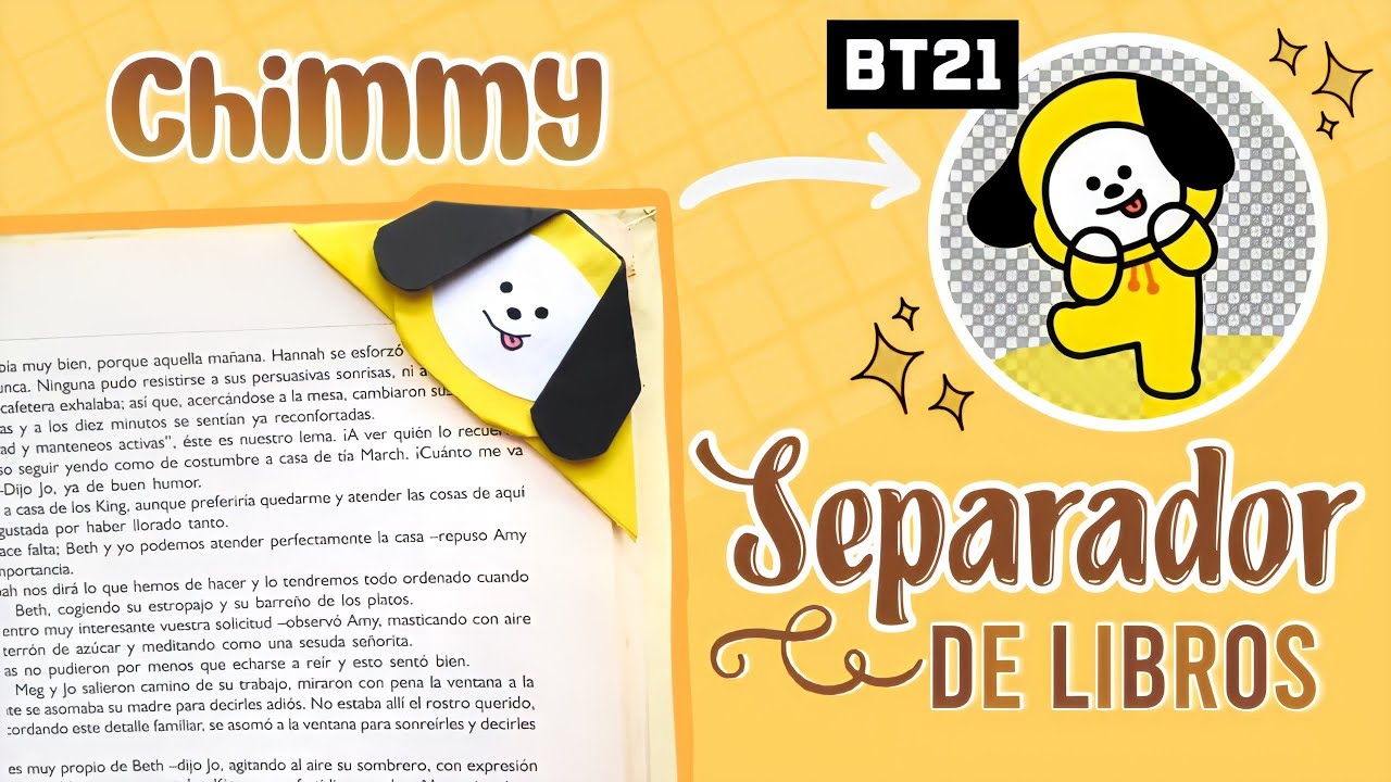 💜 DIY. BTS - Separador de libros de chimmy/ Manualidades fáciles, k pop BT21 ✨ | Marivaleria
