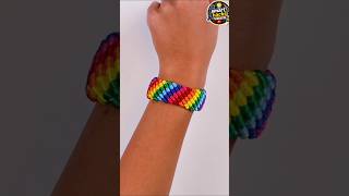 DIY Friendship Bracelet Pattern 🌈 Easy &amp; Colorful Handmade Craft#diy#lifehacks#shortsfeed#shorts