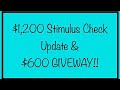 $600 Giveaway & $1,200 Stimulus Check Update for SSI, SSDI, Social Security – September, 30th